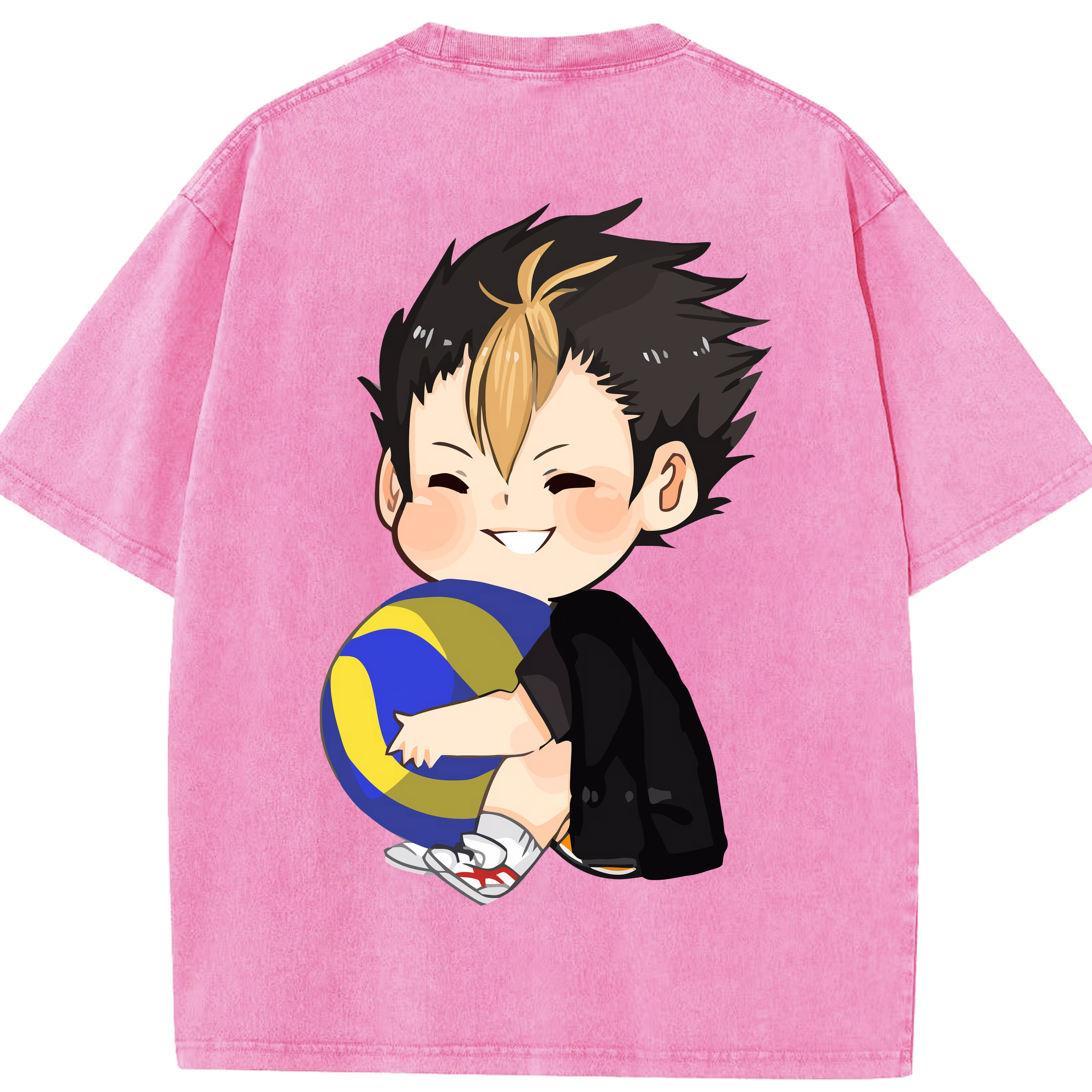 （画像用） ハイキュー!! Haikyu!! 綿100% ヴィンテージ風 半袖Tシャツ（背面プリント）